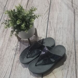 Fitflop Black Sequin Sandals